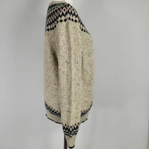 Vintage Northern Reflections Fair Isle Wool Sweater Large Nordic Knit Pullover - Picture 12 of 15